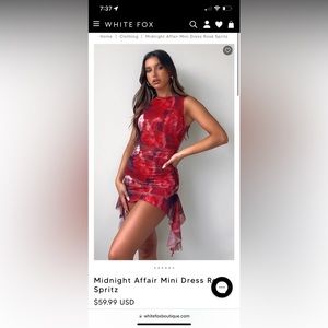 Midnight Affair Mini Dress Rosé Spritz Size Medium